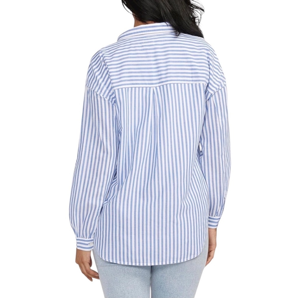 NWT JAG Jeans Women's Relaxed Button-Down Shirt, Blue Stripe, Women's Medium - Picture 2 of 12